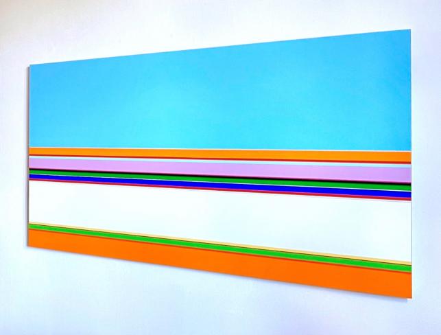 Nicholas Bodde, Horizontal, 2022, Öl und Acryl auf Aluminium, 83 x 150 cm, seitlich