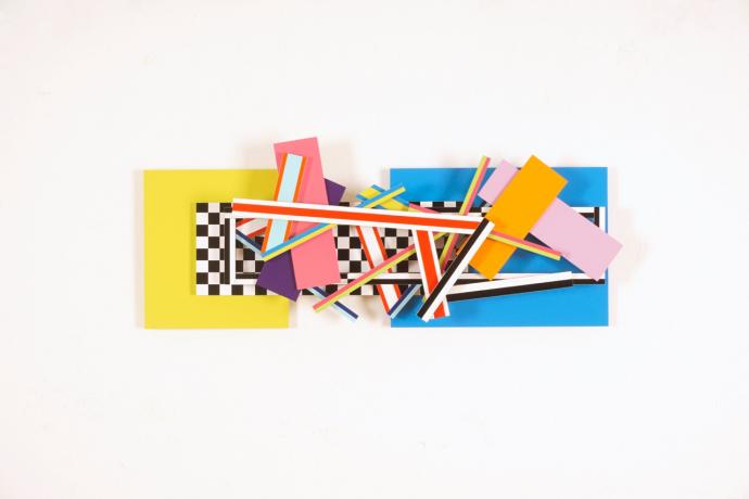 Dieter Balzer, Sampler (17-1), 2017, Farbfolie und MDF, 64 x 26 x 8 cm