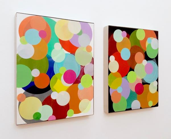 Bim Koehler, featuring wax I und II, 2016, Pigmente und Wachs auf Kreidegrund und Holz, Stahleinfassung, je 60 x 40 x 5 cm, seitlich