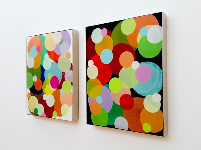 Bim Koehler, featuring wax I und II, 2016, Pigmente und Wachs auf Kreidegrund und Holz, Stahleinfassung, je 60 x 40 x 5 cm, seitlich
