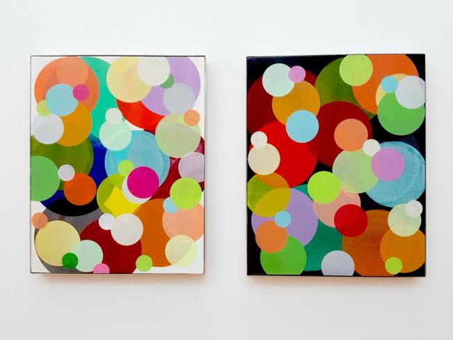 Bim Koehler, featuring wax I und II, 2016, Pigmente und Wachs auf Kreidegrund und Holz, Stahleinfassung, je 60 x 40 x 5 cm