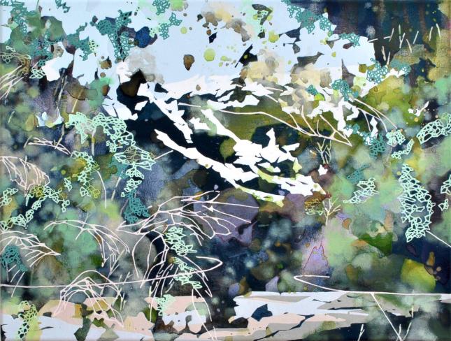 Chika Aruga, Dazwischen 2, 2020, Acryl auf Leinwand, 45 x 60 cm