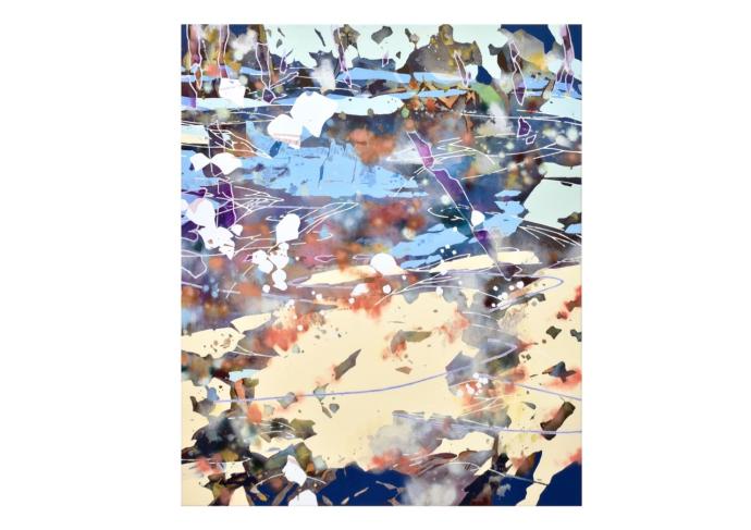 Chika Aruga, Rauschen 2, 2026, Acryl auf Leinwand, 120 x 100 cm