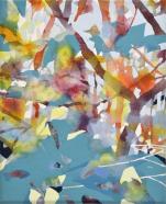 Chika Aruga, Dickicht 6, 2022, Acryl auf Leinwand, 25.5 x 20 cm