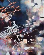 Chika Aruga, hinauf schauen - hinein gehen 3, 2025, Acryl auf Leinwand, 25 x 20 cm