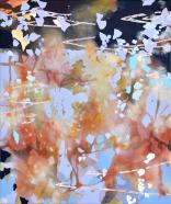 Chika Aruga, hinauf schauen - hinein gehen 7, 2025, Acryl auf Leinwand, 60 x 50 cm