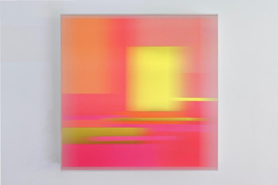 Christiane Grimm New Space III thrilled 2022 Mischtechnik und Acrylglas 60 x 60 cm a