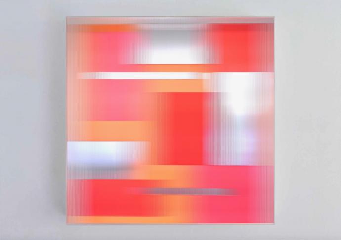 Christiane Grimm, Capriccio I, 2024, Mischtechnik und Acrylglas, 60 x 60 x 10 cm