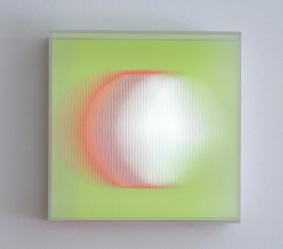 Christiane Grimm, Luna 63, 2023, Mischtechnik und Acrylglas, 21 x,21 x 7,5 cm