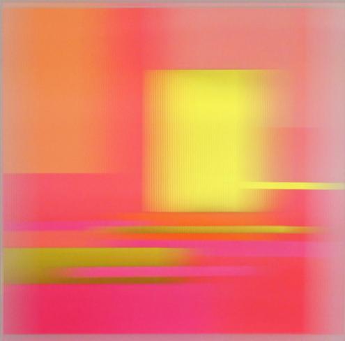 Christiane Grimm, new space III (thrilled), 2022, Mischtechnik und Acrylglas, 60 x 60 cm