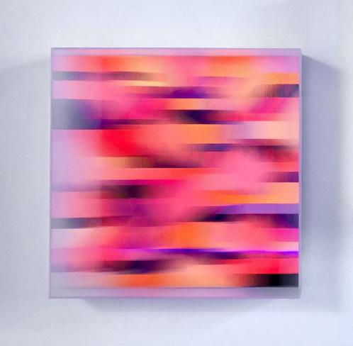 Christiane Grimm, Verschmelzungen IV, 2020, Mischtechnik und Acrylglas, 60 x 60 x 10 cm