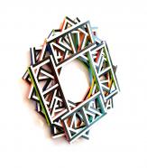 Dieter Balzer, Revolver, 2013, Folie auf MDF, 88 x 88 x 7 cm, Seitenansicht