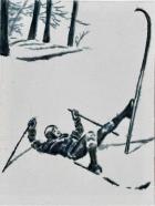 Dieter Mammel, Glück, 2025, Tusche auf Leinwand, 80 x 60 cm