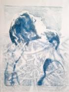 Dieter Mammel, Innig, 2021, Tusche auf Leinwand, 80 x 60 cm