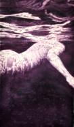 Dieter Mammel, Under deep water, Tusche auf Leinwand, 180 x 105 cm