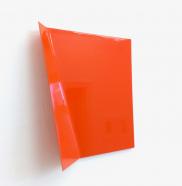 Dirk Rathke, #941 orange, 2019, Lack auf Metall, 25 x 25 x 7 cm
