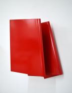 Dirk Rathke, Red Flag II, 2017, Lack auf Aluminium, 45 x 32 x 22 cm