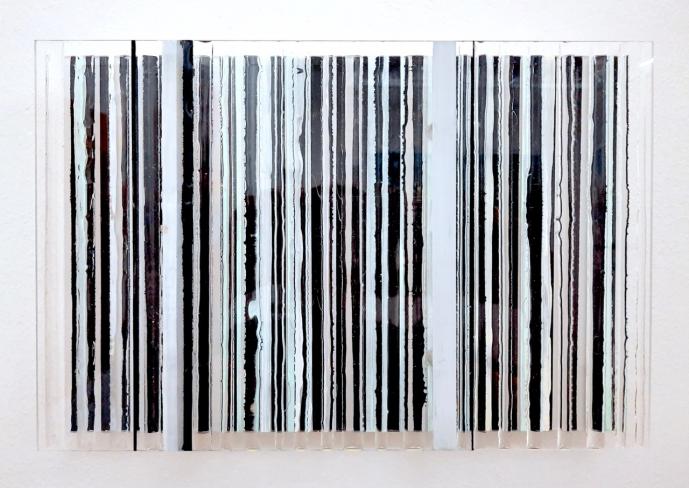 Eckart Hinze, OBJ 13, 2022, Acryl und Harz auf Acrylglas, 20 x 30 x 6 cm