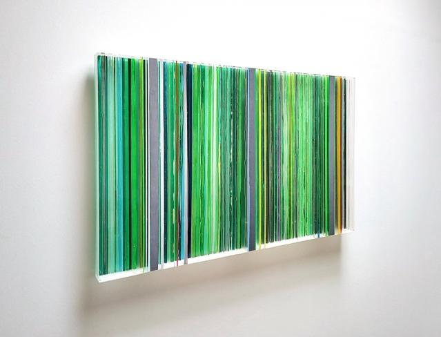 Eckart Hinze, OBJ 24, 2023, Acryl und Harz auf Acrylglas, 66 x 107 cm