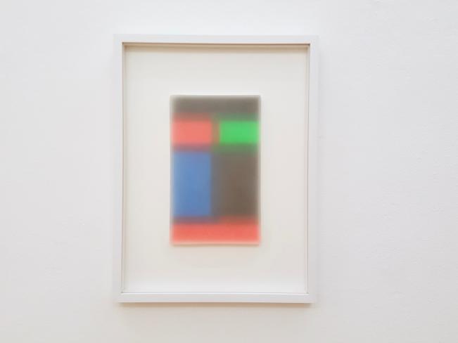 Edda Jachens, Kleine Meditation 17.01.12, 2012, Acryl und Paraffin auf Holz, 24 x 14.5 x 1.5 cm, gerahmt 40 x 30 cm