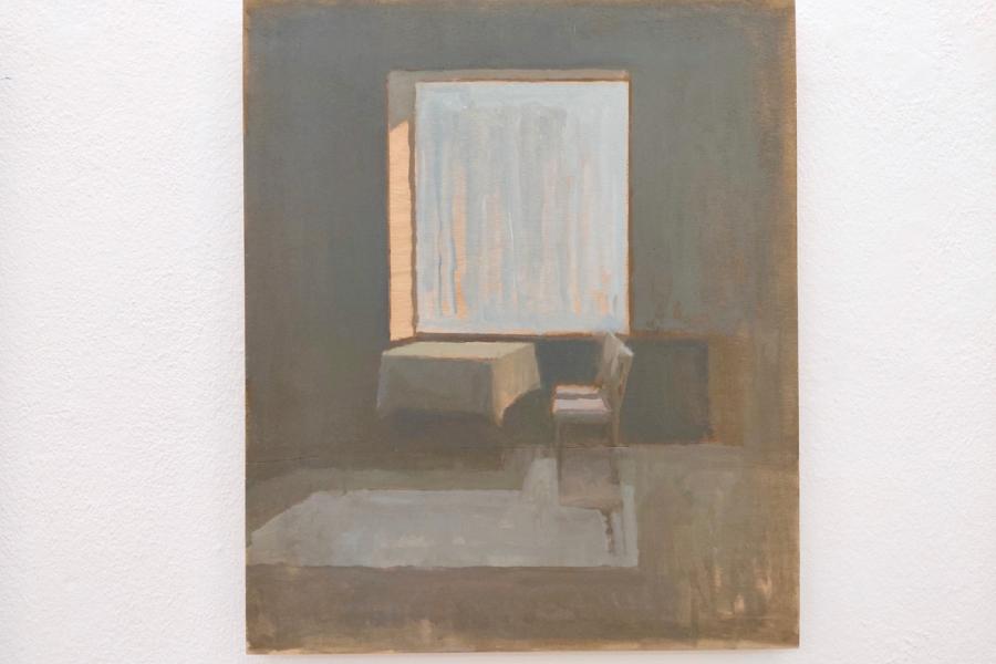 Fernando X. Gonzalez Interieur 2022 Ol auf Holz 43 x 365 cm