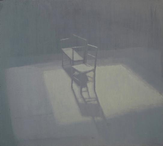 Fernando X. González, Église Interieur, 2021, Öl auf Holz, 41,5 x 46 cm