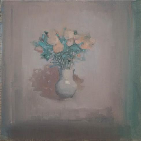 Fernando X. González, Fleurs, 2016, Öl auf Leinwand, 80 x 80 cm