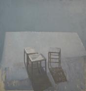 Fernando X. González, Architecture, 2021, Öl auf Holz, 59 x 56 cm