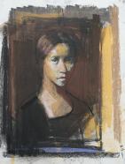 Fernando X. González, Jeune fille - Carmen, 2025, Pastell auf Papier, 65 x 50 cm