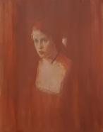 Fernando X. González, Retrato Nina (ojos celestes asombrada de lo ane ve), 2016, Öl auf Holz, 73.5 x 58 cm
