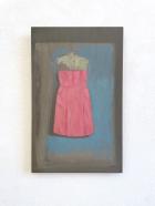 Fernando X. González, Robe Carmin, 2020, Öl auf Holz, 40 x 25 cm