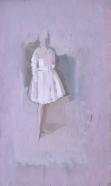 Fernando X. González, Robe blanche, 2020, Öl auf Holz, 47 x 28,5 cm