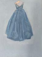 Fernando X. González, robe bleue, 2023, Öl auf Holz, 44,6 x 32,8 cm