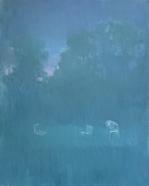 Fernando X. González, Paysage Jardin, 2026, Öl auf Leinwand, 50 x 40 cm