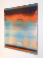 Frank Piasta, "nasser blauer Elch umspannt den Himmel", 2022, Pigmente und Silikon, 96 x 80 cm, Seitenansicht