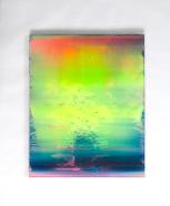 Frank Piasta, ziemlich 2.18, 2022, Pigmente und Silikon auf Glas, 60 x 80 cm