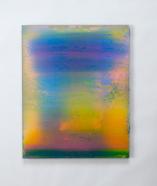 Frank Piasta, ziemlich 2.31, 2023, Pigmente und Silikon auf Glas, 60 x 80 cm