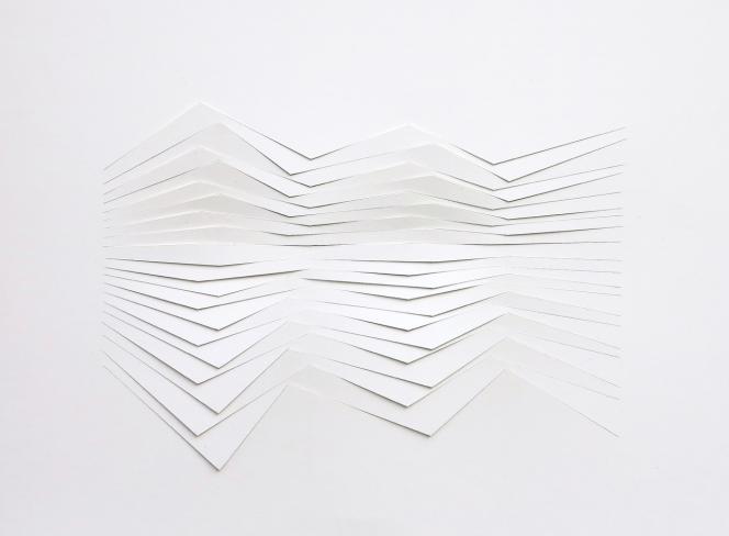 Franz Riedl, Doppelparavent, 2016, Papierrelief, Karton geschnitten, 44 x 59 cm