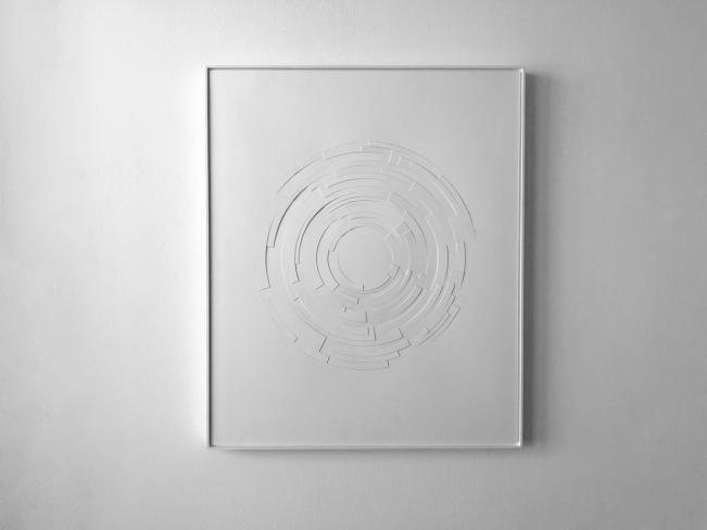 Franz Riedl, Kreisausschnitt, 2019, Papierrelief, Karton geschnitten, 71 x 59 cm