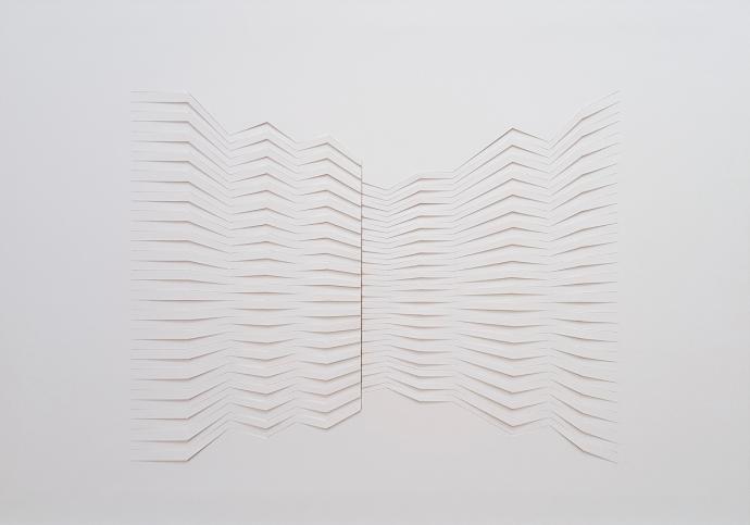 Franz Riedl, Paravent 14-teilig, 2016, Papierrelief, Karton geschnitten, 51 x 72 cm
