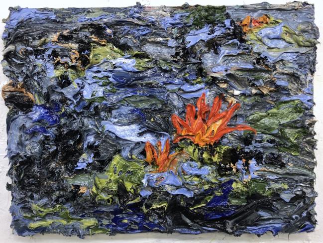 Helmut Helmes, Im Fluss, 2023, Öl auf Leinwand, 30 x 40 cm