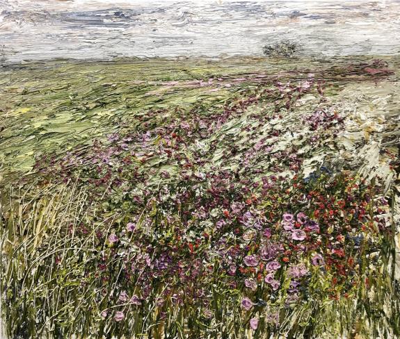 Helmut Helmes, Landschaft, 2022, Öl auf Leinwand, 110 x 130 cm
