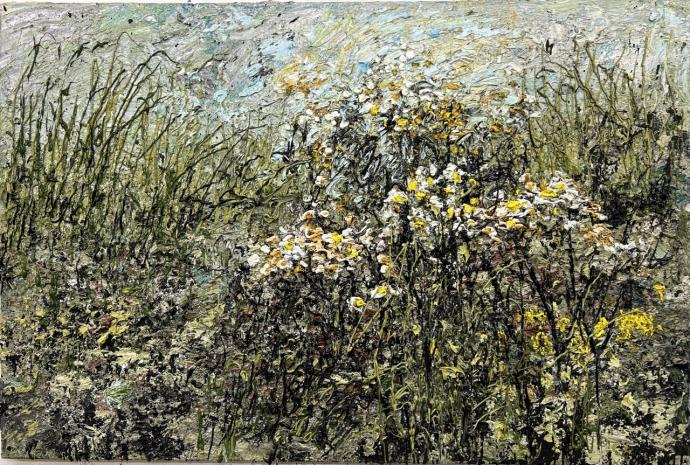 Helmut Helmes, Landschaft, 2024, Öl auf Leinwand, 80 x 120 cm