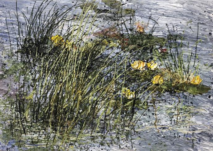 Helmut Helmes, Polder, 2021, Öl auf Leinwand, 100 x 140 cm