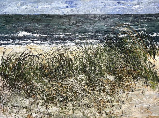 Helmut Helmes, Sideshore, 2025, Öl auf Leinwand, 120 x 160 cm
