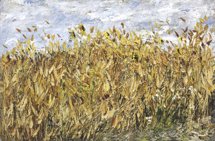 Helmut Helmes, Sonnenfeld, 2023, Öl auf Leinwand, 100 x 170 cm