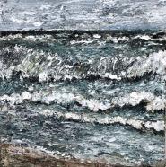Helmut Helmes, Wellengang, 2021, Öl auf Leinwand, 80 x 80 cm