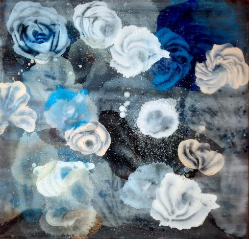 Jürgen Jansen, o. T., 2021, Öl und Harze auf Holz, 125 x 120 cm