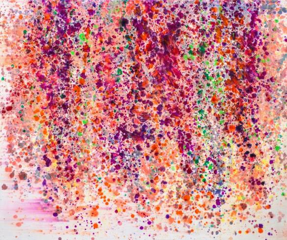 Jürgen Jansen, Dots I, 2026, Öl und Harze auf Holz, 120 x 150 cm