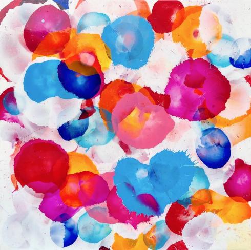 Jürgen Jansen, le freak I, 2025, Öl und Harze auf Holz, 80 x 80 cm